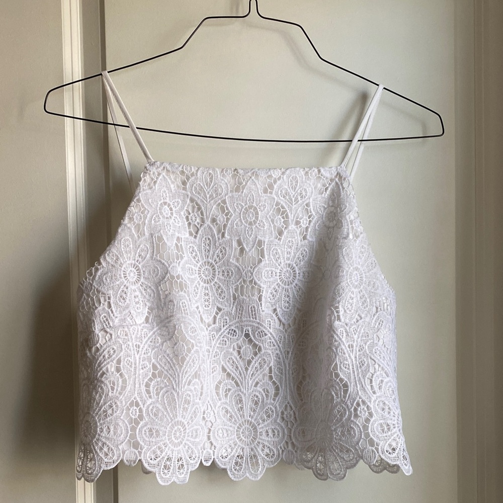 Never Worn! Abercrombie White Lace Top